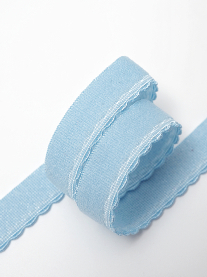 Резинка отделочная голубая ажурная ширина 12 мм с учетом фестона (светлее наших резинок)