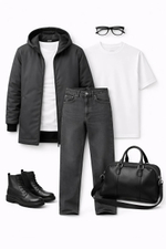 Полупальто мужское демисезонное "HN-6" серый