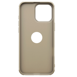 Чехол золотистого цвета (Golden) от Nillkin с вырезом под лого для iPhone 16 Pro Max, серия Super Frosted Shield Pro