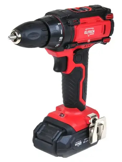 Дрель шуруповерт аккумуляторная ELITECH ДА 12СЛ Промо, 12В, 2Х1,7Ач, кейс.