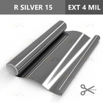 Пленка солнцезащитная зеркальная R SILVER 15 (Exterior 4 mil) LUXFIL, на отрез (ширина рулона 1,524)