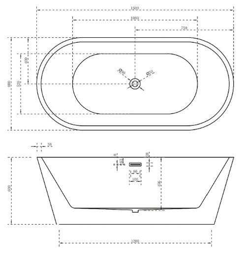 Акриловая ванна ABBER AB9203-1.5 белая
