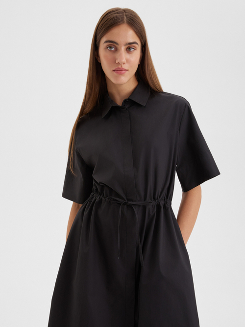 Платье-рубашка со шнурком-завязкой из хлопка-поплина