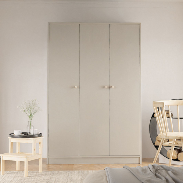 Шкаф для одежды, 117х55х175, Марм, распашной, в прихожую, со штангой и полкой, серый, Dipriz