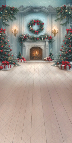 Камин Зима светлый 10.25 - фон неопреновый