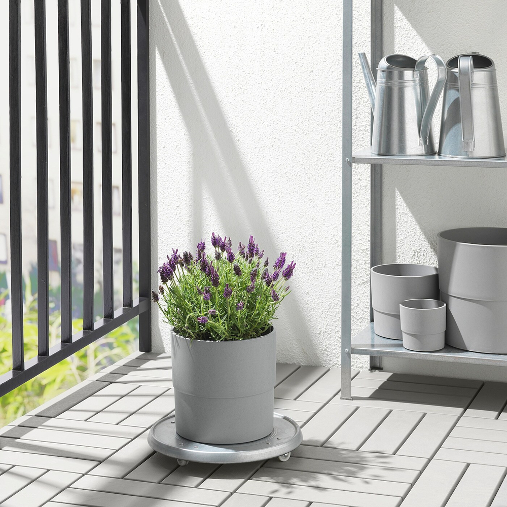 IKEA NYPON  (ИКЕА НЙПОН)  -  Крышка для цветочного горшка, серая, 19 см