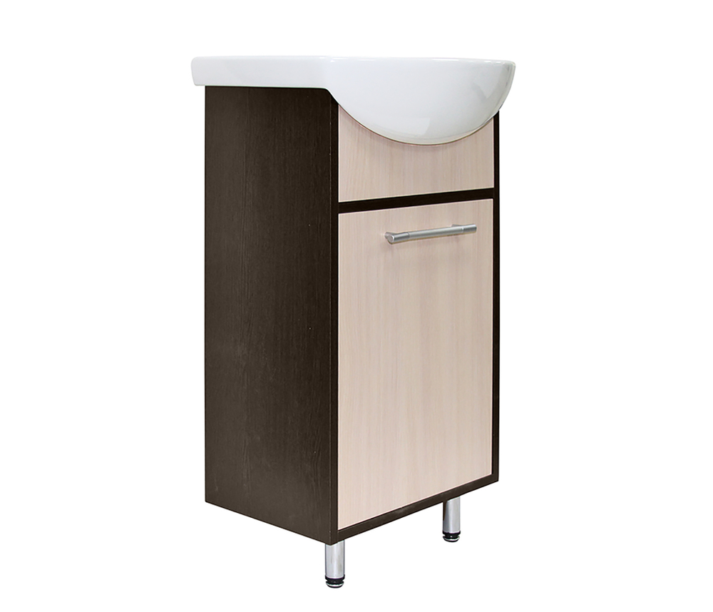 Тумба д/ванной "АлАн-45" венге/дуб молочный, правая под раковину Уют-45 (Rosa) (ЛДСП) (разбор)