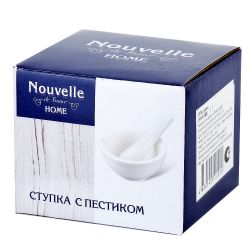 Ступка с пестиком " " d 9см h 4см v100мл (пестик L 9,5см) (подарочная упаковка)