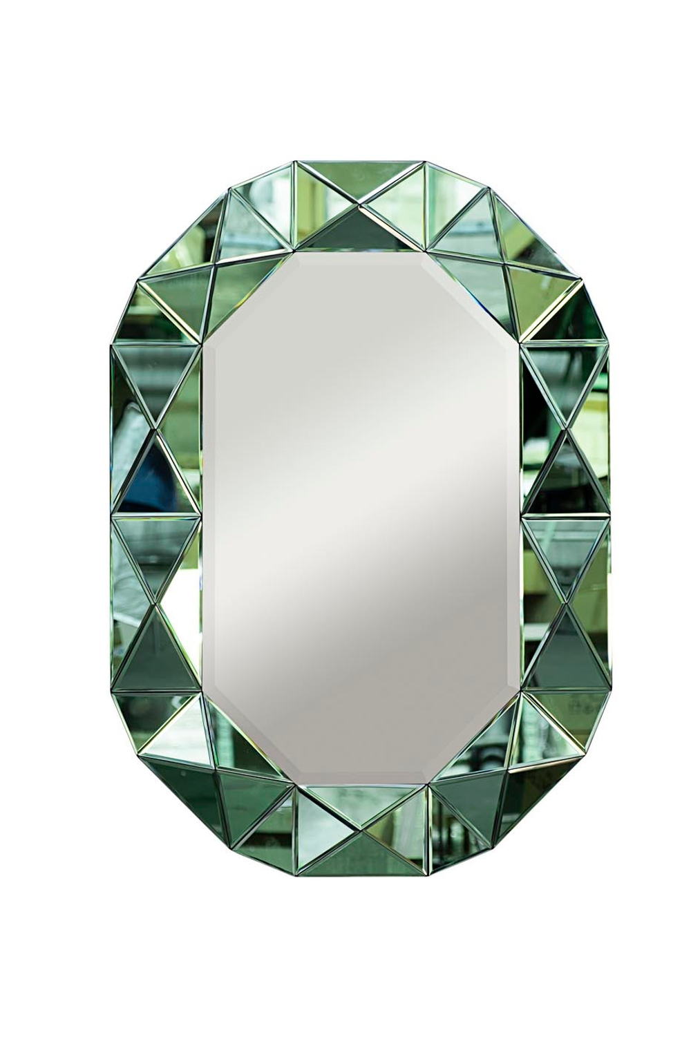 KFG079 Зеркало в зеленой зеркальной раме 101*71*3см