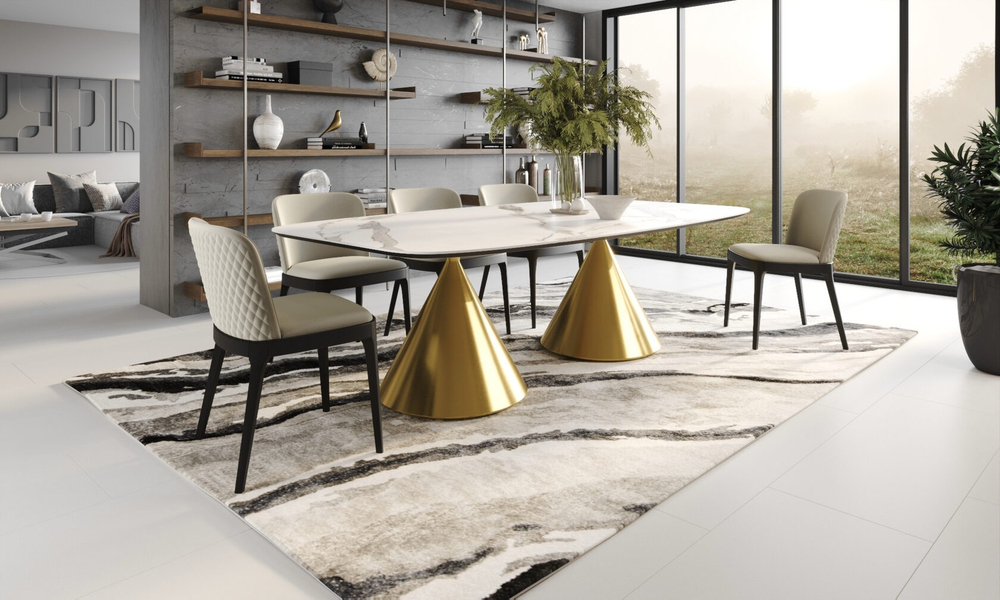 Стол обеденный Сантьяго керамика и золото