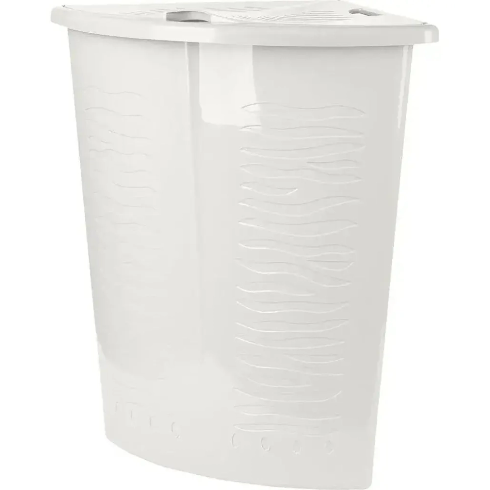 Корзина для белья Keeplex Regular с откидной крышкой 40л угловая 50х54см белое облако