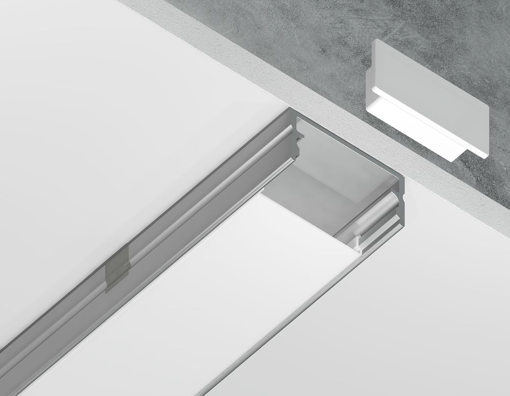 Ambrella Алюминиевый профиль накладной 20.5*10 для светодиодной ленты до 18,5мм Alum Profile GP2001AL