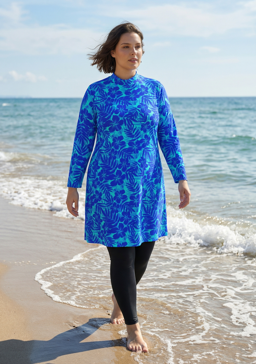 Купальный топ 17260 сине-голубой