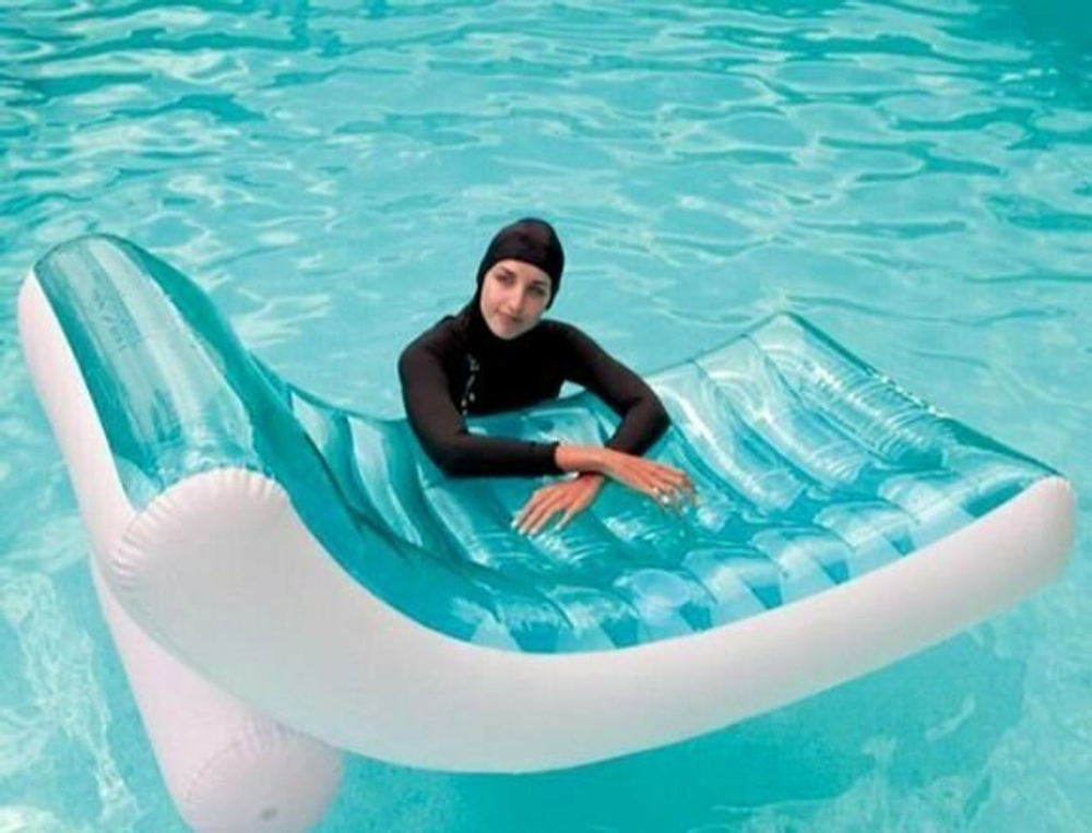 Надувной матрас шезлонг для плавания Intex 56874 Splash Lounge 191х99 см до 100 кг с подстаканником и ручками