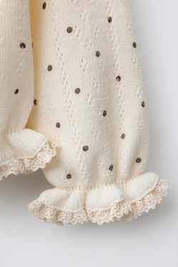 ZARA КАРДИГАН В ГОРОШЕК, ЭКРЮ