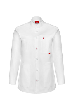 Халат укороченный медицинский унисекс Френч, белый