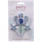 Свечи для торта Цифра Король желаний «9», голубой