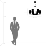 731067 Люстра CERO 6х40W E14 ЧЕРНЫЙ/ЗОЛОТО/БЕЛЫЙ