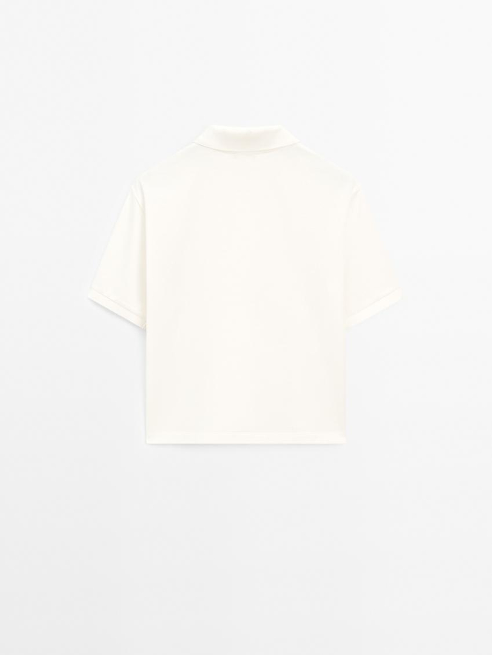 Massimo Dutti Свитер из мерсеризованного хлопка пике, кремовый