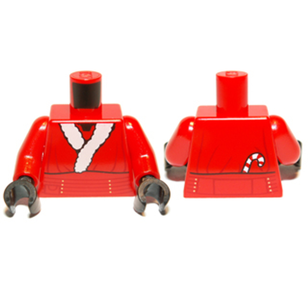 Куртка Санта-Клауса с поясом и рисунком леденцовой трости (Санта Дарт Мол) / Красные руки / Черные кисти 973pb1233c01