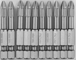 Биты KRAFTOOL "EXPERT" торсионные кованый, обточенные, Cr-Mo сталь, тип Е 1/4", PH2, 50мм. (10шт)