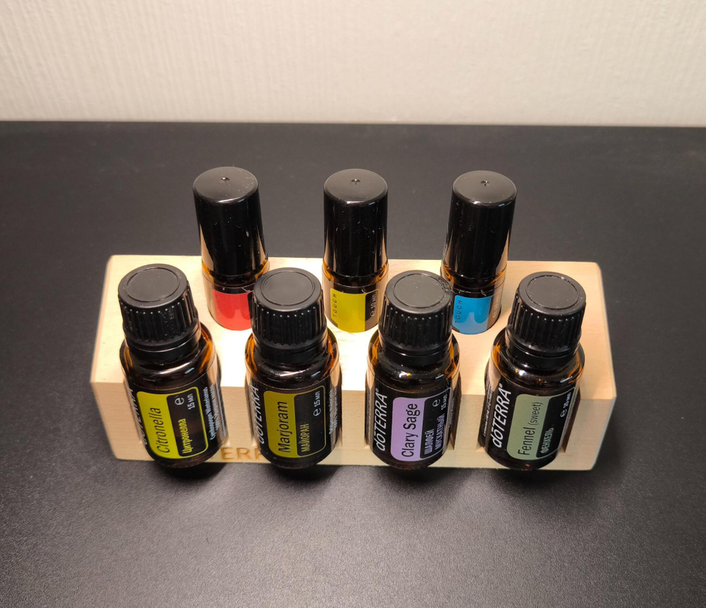 Деревянная подставка для масел doTERRA (для 3 роллеров и 4 масел по 15 мл)