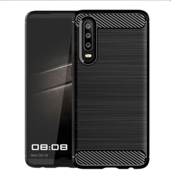 Чехол для Huawei P30 цвет Black (черный), серия Carbon от Caseport