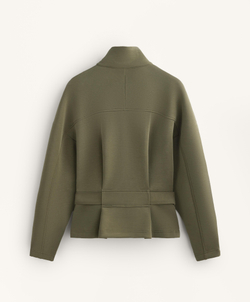 Oysho Длинная куртка с поясом из модала с начесом, хаки