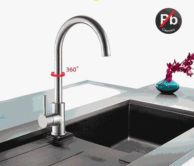 смеситель кухня LEDEME картридж 35мм, нержавейка, L4998-3