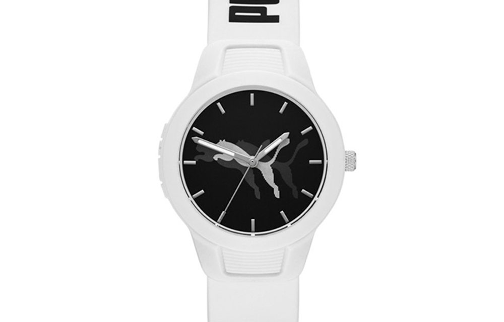 PUMA Reset V2 Series Wrist Watch Quartz Movement Silicone Strap Black Dial Unisex