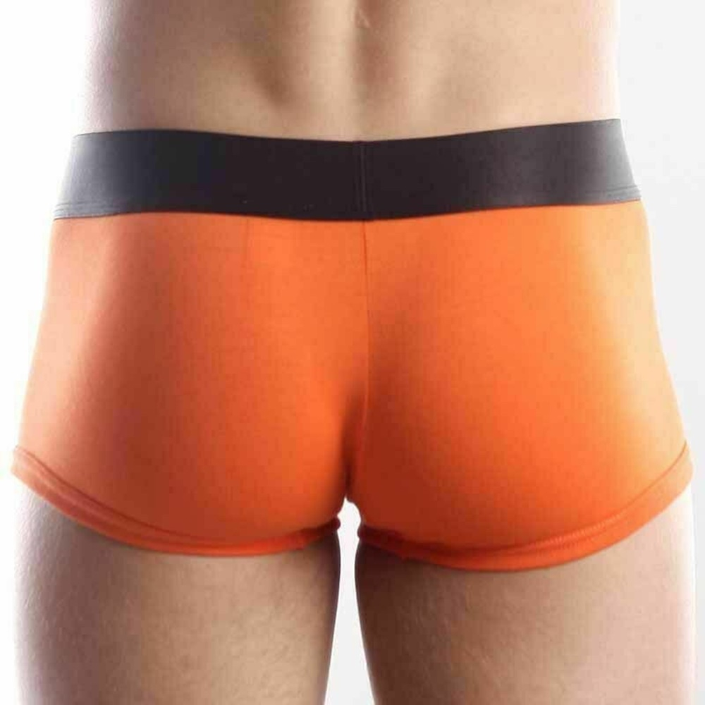 Мужские трусы боксеры оранжевые с черной резинкой Calvin Klein Steel Orange Black Waistband Boxer