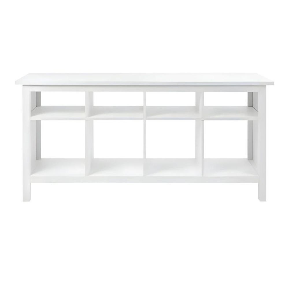 Тумба, 157х74х40, Кантри 00, с открытыми полками, белый лак