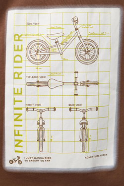 ZARA ФУТБОЛКА С ПРИНТОМ, СВЕТЛО-КОРИЧНЕВЫЙ