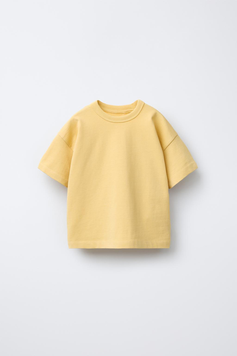 ZARA БАЗОВАЯ ФУТБОЛКА HEAVY WEIGHT, ЖЕЛТЫЙ