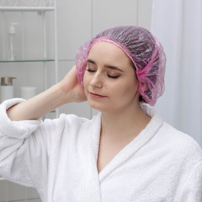 Набор из 3 полиэтиленовых шапочек для душа (Цвет: разноцветный)