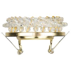 Светильник встраиваемый декоративный ЭРА DK16 GD/WH под лампу MR16 GU5.3 декор с хрусталиками прозрачный/золото | Декоративные встраиваемые светильники