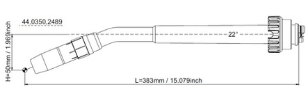 44,0350,2489 Гусак 22° сварочной ROBO горелки MIG