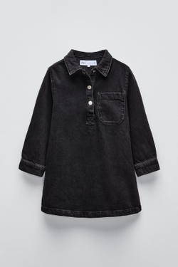 ZARA ДЖИНСОВОЕ ПЛАТЬЕ, ЧЕРНЫЙ