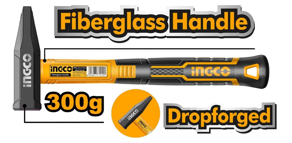 Молоток слесарный 300 гр. INGCO HMH8180300 INDUSTRIAL