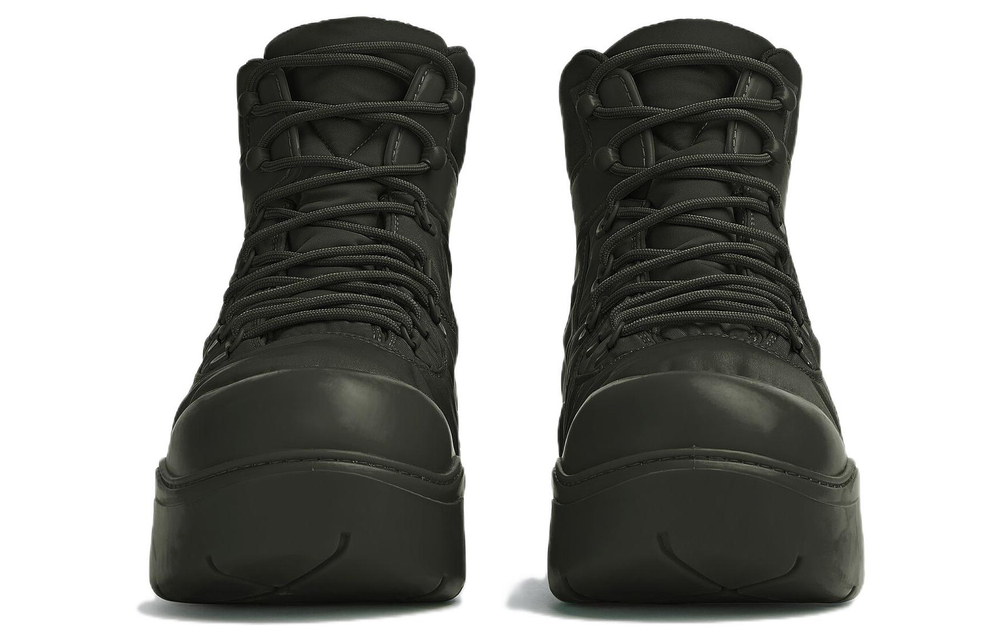 Bottega Veneta Puddle Short Combat Boots Men"s Black