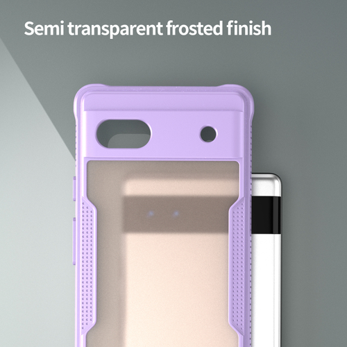 Чехол с фиолетовыми боковыми рамками для Google Pixel 6a, задняя крышка прозрачная тонированная