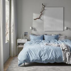 IKEA ÄNGSLILJA  (ИКЕА ÄНГСЛИЛЙА)  -  Пододеяльник и наволочка, сине-серый, 150x200/50x60 см