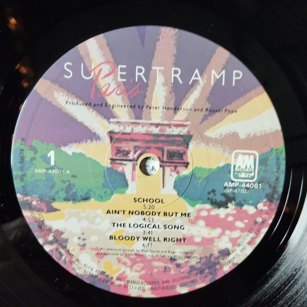 Винтажная виниловая пластинка LP Supertramp Paris (Japan 1980) (Obi)