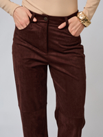 Брюки прямые замшевые