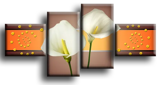 Модульная картина "Цветы каллы"