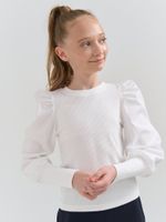 Блузка из лапши для девочки "Белая" 7+