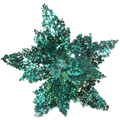 Украшение новогоднее «Пуансеттия - Царица ночи» 24 см, Изумруд