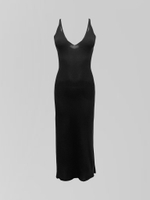 Платье-двойка трикотажное однотонное на лямках с V-образным вырезом и удлиненным кардиганом