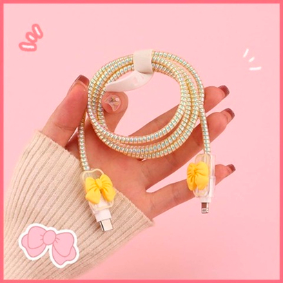 Чехол для провода Бант (жёлтый)