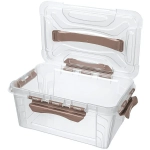 Контейнер для хранения с крышкой, ручкой и ручками-защелками «GRAND BOX», коричневый, 29*19*12,4см, 4,2л